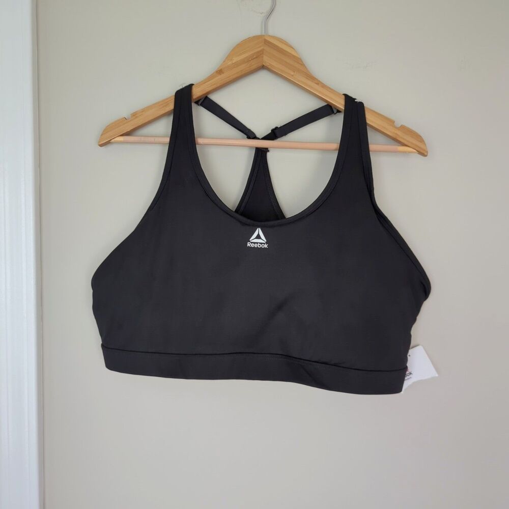 Reebok NWT Black Racerback Adjustable Sports Bra 3XL Underwear Workout Gym